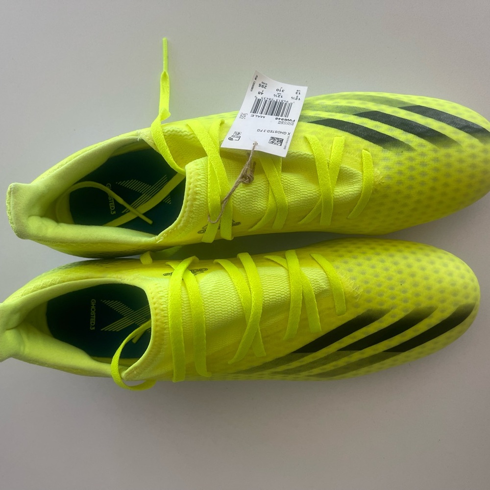 Adidas X Ghosted.3 Firm Ground FW6948 Bright Yellow Soccer Cleats Mens Size 13